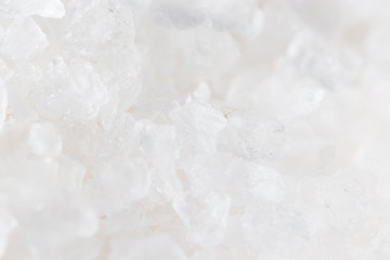 white salt as background. macro