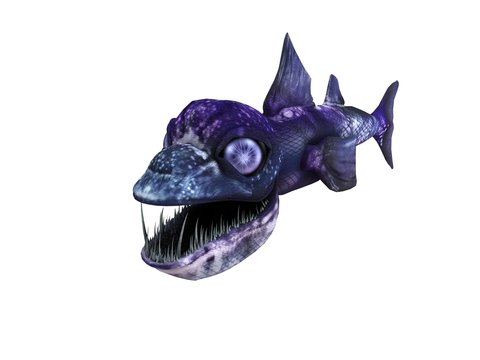 3d Render Of A Scary Fish