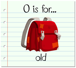 Flashcard letter O is for old