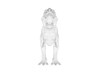 3d wireframe dinosaur