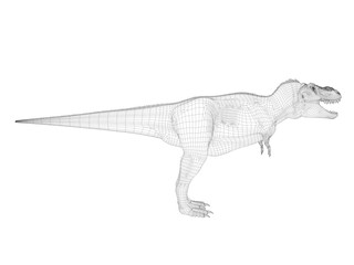 3d wireframe dinosaur