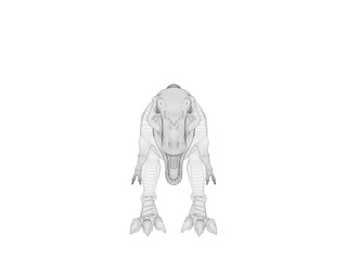 3d wireframe dinosaur