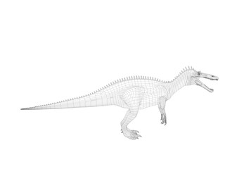 3d wireframe dinosaur