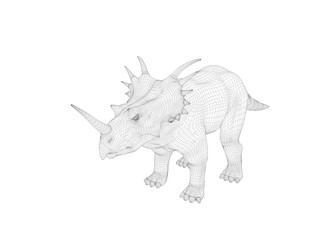 3d wireframe dinosaur