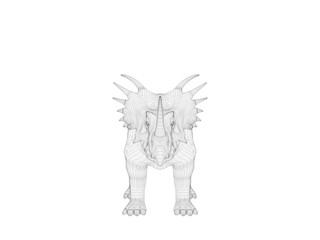 3d wireframe dinosaur