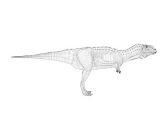 3d wireframe dinosaur