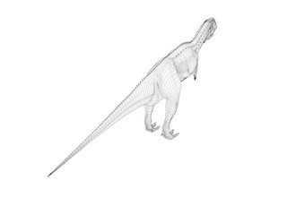 3d wireframe dinosaur