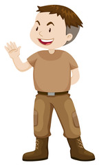 Soldier in casual uniform