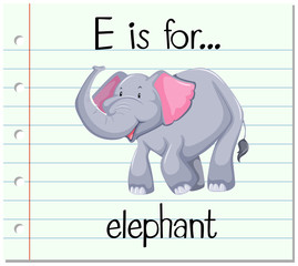 Obraz premium Flashcard alphabet E is for elephant