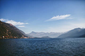 view of the mountain lake of Como, Italy
