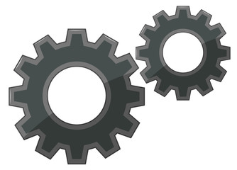 Gears on white background