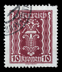 Stamp printed in Austria, shows hammer and pliers, circa 1923