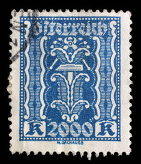 Stamp printed in Austria, shows hammer and pliers, circa 1923