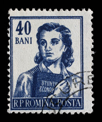 Stamp printed in Romania from the series Professions, circa 1955.