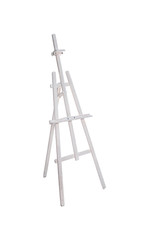 White wooden easel isolated on a white background