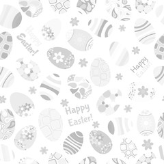 Seamless gray pattern of Easter eggs