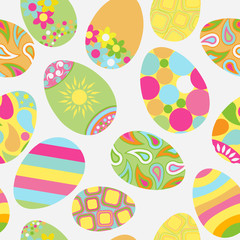 Seamless multicolored pattern of Easter eggs