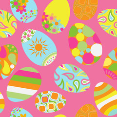 Seamless multicolored pattern of Easter eggs