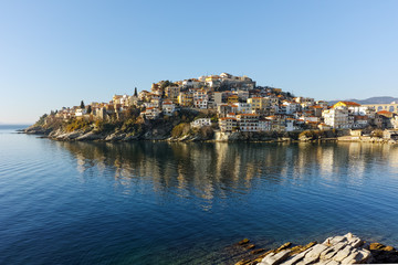 Obraz premium Amazing Panorama of Old town of Kavala, East Macedonia and Thrace, Greece