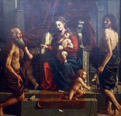 Girolamo da Carpi: Madonna and Child with St Jerome and John the Baptist, Old Masters Collection, Croatian Academy of Sciences in Zagreb, Croatia