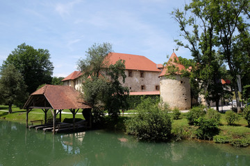 Naklejka na ściany i meble Otocec Castle, near Novo Mesto town, Lower Carniola region, Otocec, Slovenia 