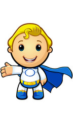 Blue And White Super Boy