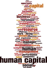 Obraz premium Human capital word cloud concept. Vector illustration