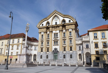 Fototapeta na wymiar Saint Anthony the Great, Franciscan Church of the Annunciation in Ljubljana, Slovenia 