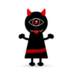 devil creature cute illustration