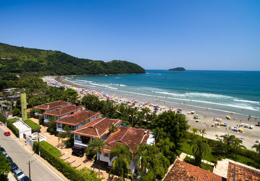 Aerial View of Baleia Beach, Sao Sebastiao, Sao Paulo, Brazil