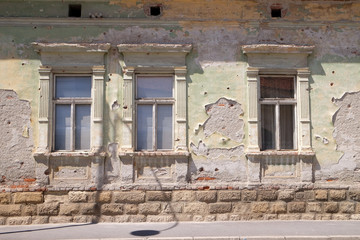 Destroyed house as war aftermath in Pakrac, Croatia 
