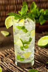 Homemade Alcoholic Mojito with LIme