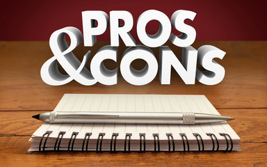 Pros and Cons Weighing Positives Negatives List Notepad Pen