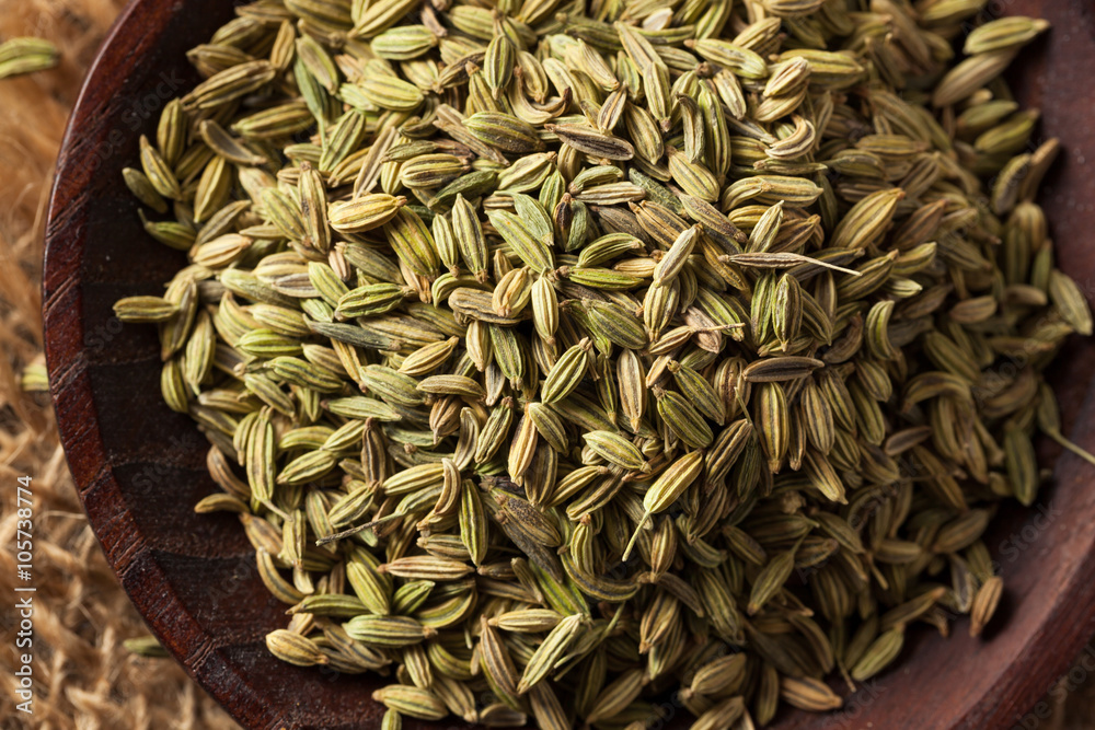 Poster raw organic fennel Seed