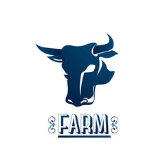 Cow head logo farm. Vector graphic design