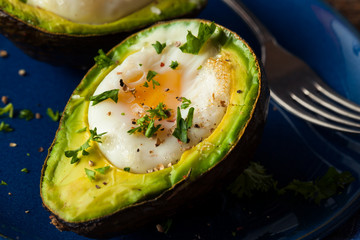 Homemade Organic Egg Baked in Avocado