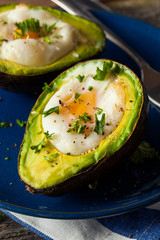 Homemade Organic Egg Baked in Avocado