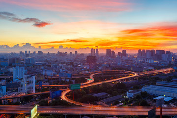 Bangkok Expressway and Highway top view, Thailand