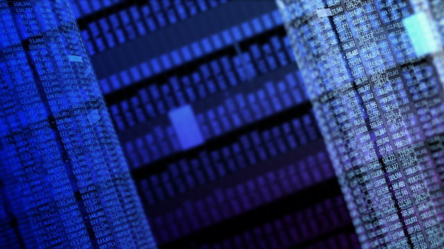 Financial, business or scientific figures. Dark version, LOOP, 4k - Ultra HD.