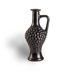Black jug for wine on white