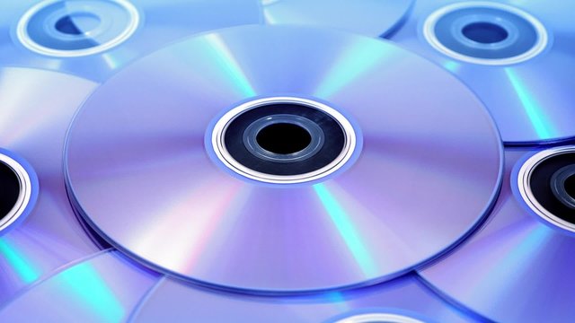 DVDs Rotating Closeup