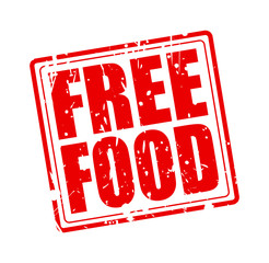 FREE FOOD red stamp text