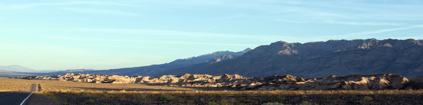 Death Valley National Park scenic drive at dawn