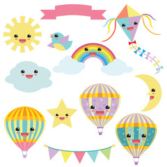 Hot air balloon vector illustration