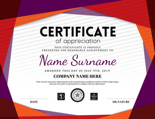 Obraz premium Modern certificate triangle background frame design