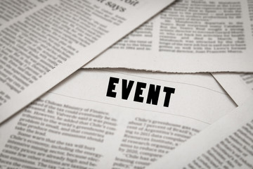 Obraz premium event headline on newspaper