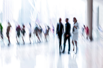 group of people in the lobby business center