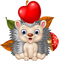 Cute baby hedgehog sitting  © tigatelu