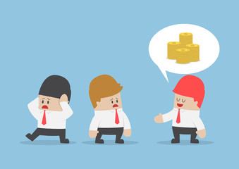 Obraz premium Boastful businessman talk about his wealth