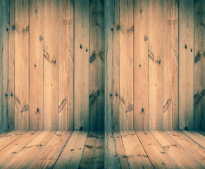 perspective retro wooden background and floor